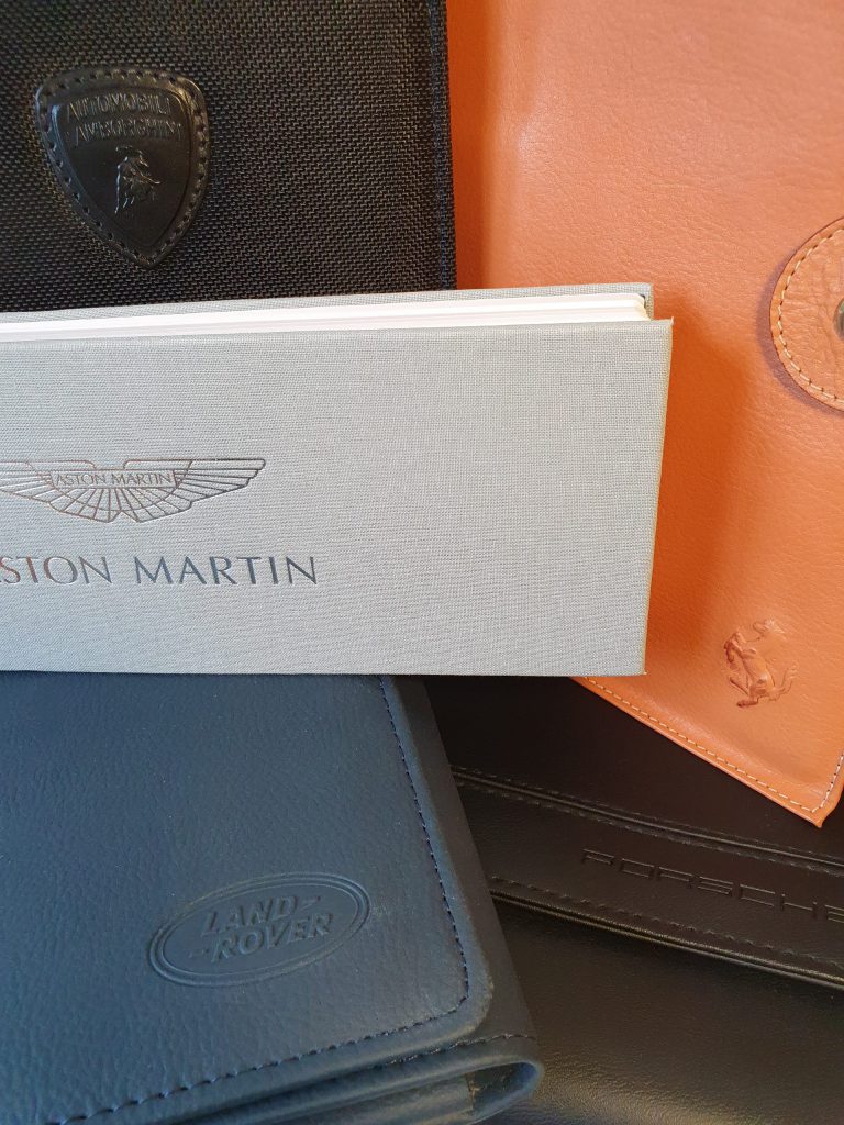 Car manuals including Lamborghini, Ferrari, Aston Martin, Land Rover and Porsche